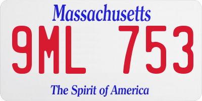 MA license plate 9ML753
