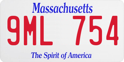 MA license plate 9ML754