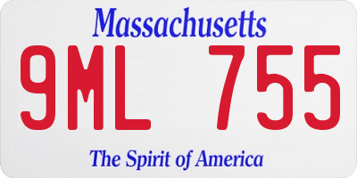 MA license plate 9ML755