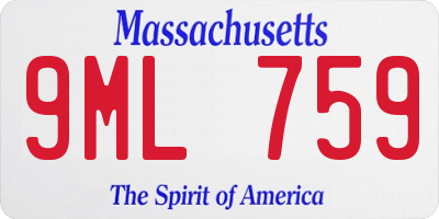 MA license plate 9ML759