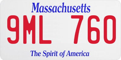 MA license plate 9ML760