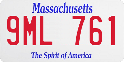 MA license plate 9ML761
