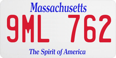 MA license plate 9ML762