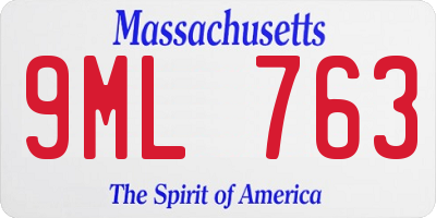 MA license plate 9ML763