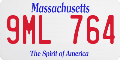 MA license plate 9ML764