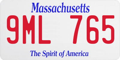 MA license plate 9ML765