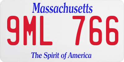 MA license plate 9ML766