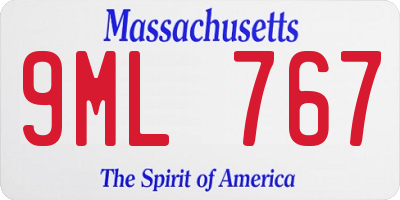 MA license plate 9ML767