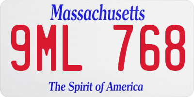 MA license plate 9ML768