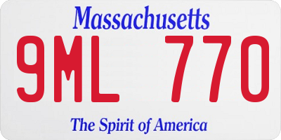 MA license plate 9ML770