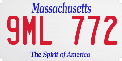 MA license plate 9ML772