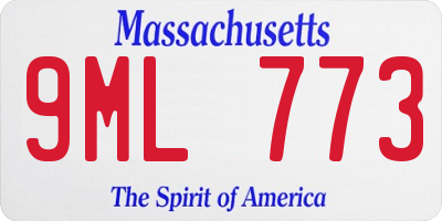 MA license plate 9ML773