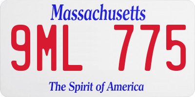 MA license plate 9ML775