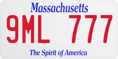 MA license plate 9ML777