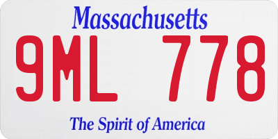 MA license plate 9ML778