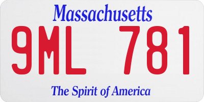 MA license plate 9ML781