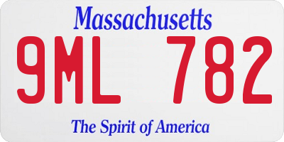 MA license plate 9ML782