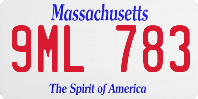 MA license plate 9ML783