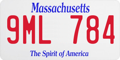 MA license plate 9ML784