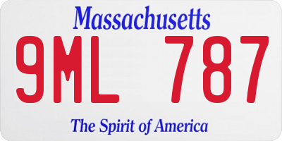 MA license plate 9ML787