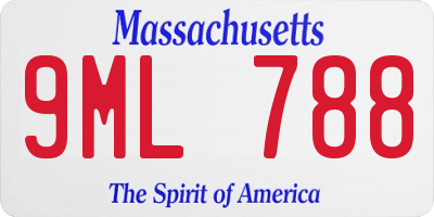 MA license plate 9ML788
