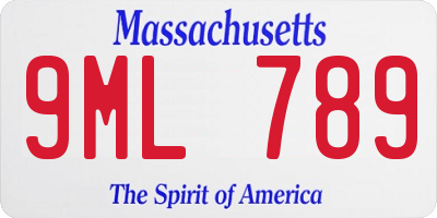 MA license plate 9ML789