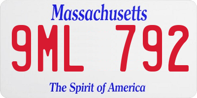 MA license plate 9ML792