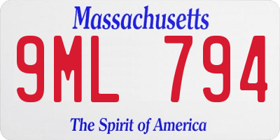 MA license plate 9ML794