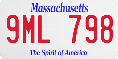 MA license plate 9ML798