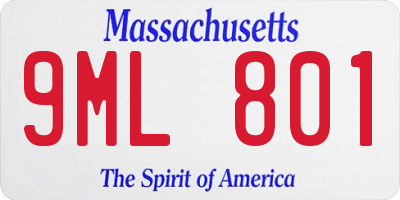 MA license plate 9ML801
