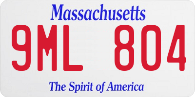 MA license plate 9ML804