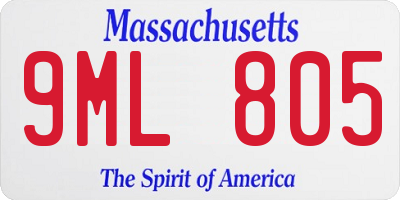 MA license plate 9ML805