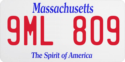 MA license plate 9ML809