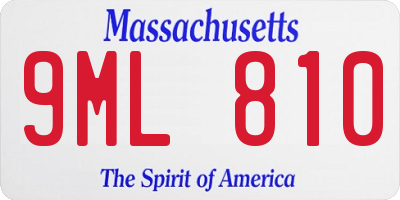MA license plate 9ML810