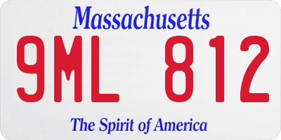 MA license plate 9ML812