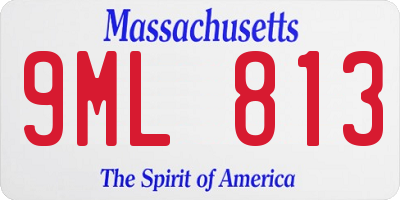 MA license plate 9ML813