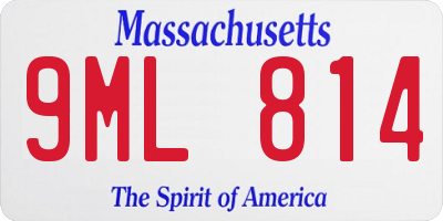 MA license plate 9ML814