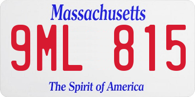 MA license plate 9ML815