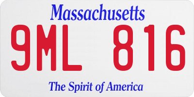 MA license plate 9ML816
