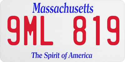 MA license plate 9ML819