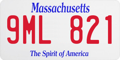 MA license plate 9ML821