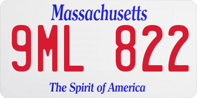 MA license plate 9ML822