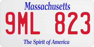 MA license plate 9ML823