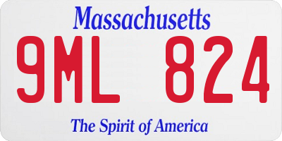 MA license plate 9ML824