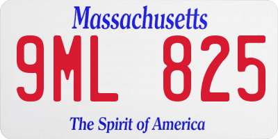 MA license plate 9ML825
