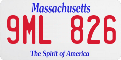 MA license plate 9ML826