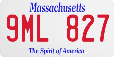 MA license plate 9ML827
