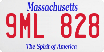 MA license plate 9ML828