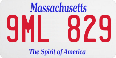 MA license plate 9ML829