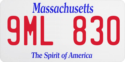 MA license plate 9ML830